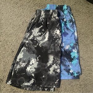 Lot of 2 EUC Boy's Athletic Works Abstract Pattern Soccer Shorts XL 14/16